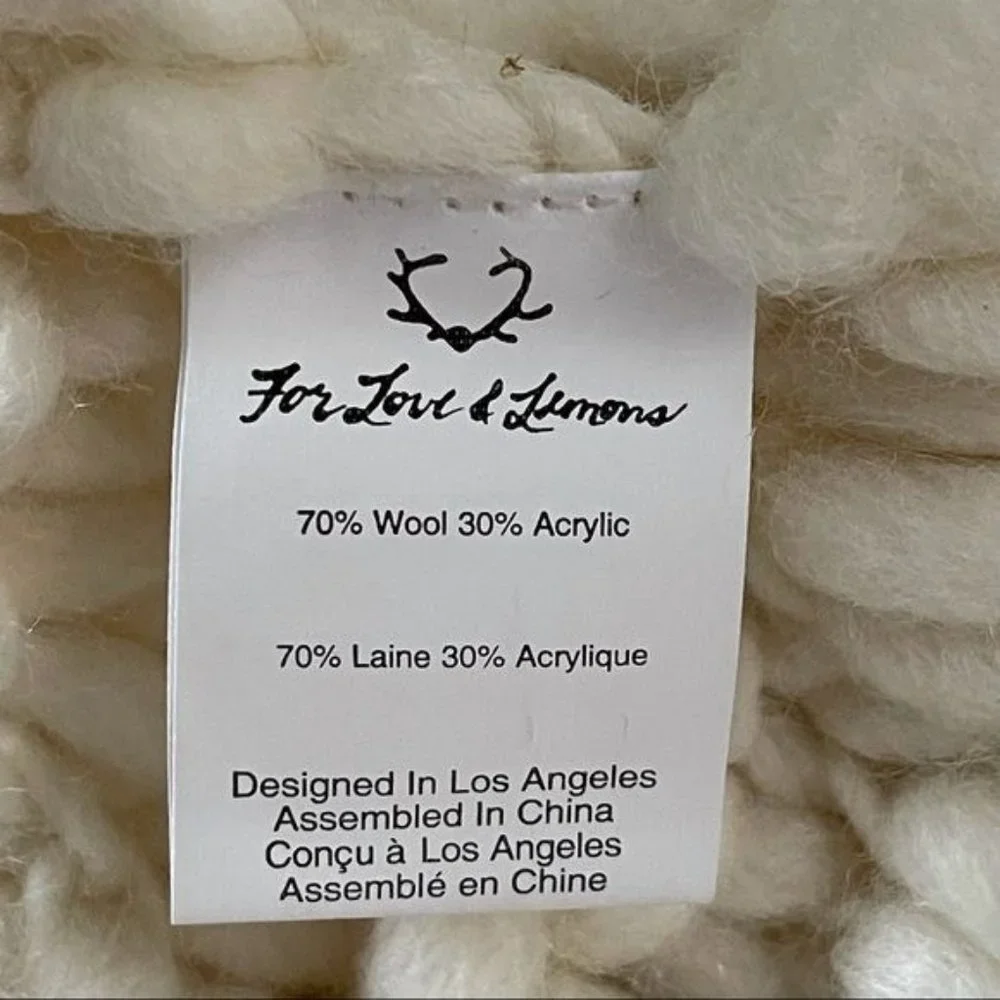 For Love & Lemons Mademoiselle Popover Sweater Creme - Picture 8 of 10